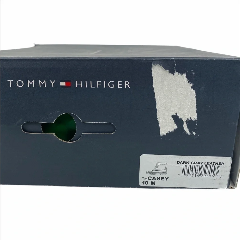 Tommy Hilfiger Casey Gray Leather Duck Boots